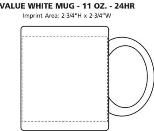 Value White Coffee Mug - 11 oz. - 24 hr (Minimum Order Quantity: 72)