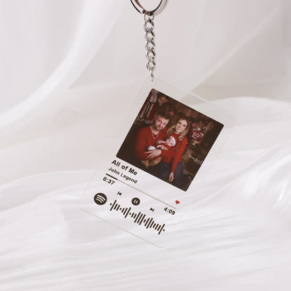 Custom Spotify Code Acrylic Music Board Keychain Personalised Spotify Scan Code Key Chain Plaque Anniversary Photo Gift For Her