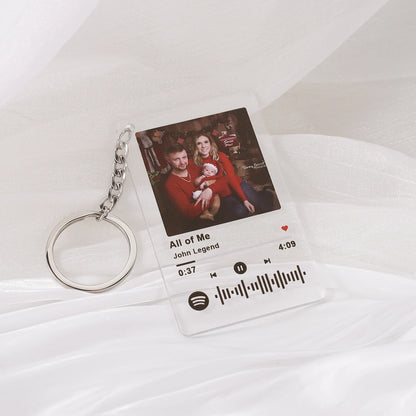 Custom Spotify Code Acrylic Music Board Keychain Personalised Spotify Scan Code Key Chain Plaque Anniversary Photo Gift For Her