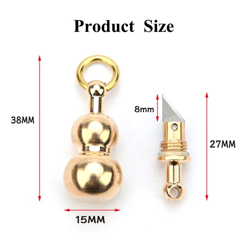 Cutting Tool Brass Keychain Multi-function EDC Portable Mini Tool Key Ring Pendant Tool Capsule Knife Tiny Cutting Tool