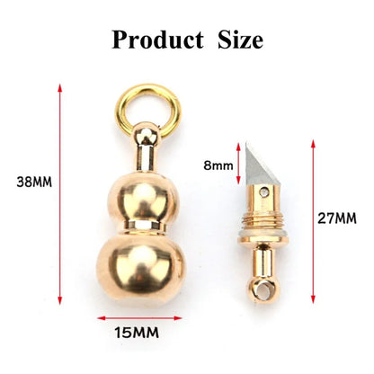 Cutting Tool Brass Keychain Multi-function EDC Portable Mini Tool Key Ring Pendant Tool Capsule Knife Tiny Cutting Tool