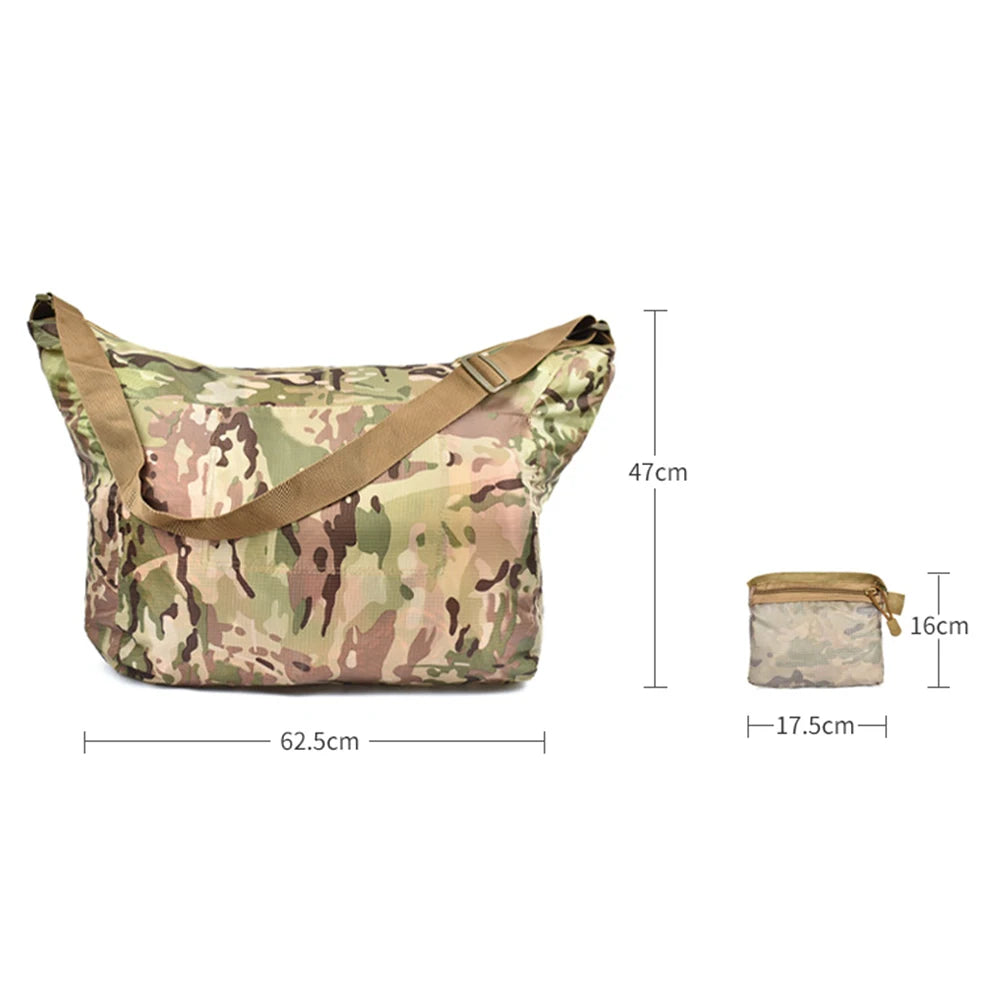 Lightweight Climbing Messenger Bag Camo Tactical Outdoor Camping Hiking Raincover Large Capacity Backpack Tote Pouch Storage Bag