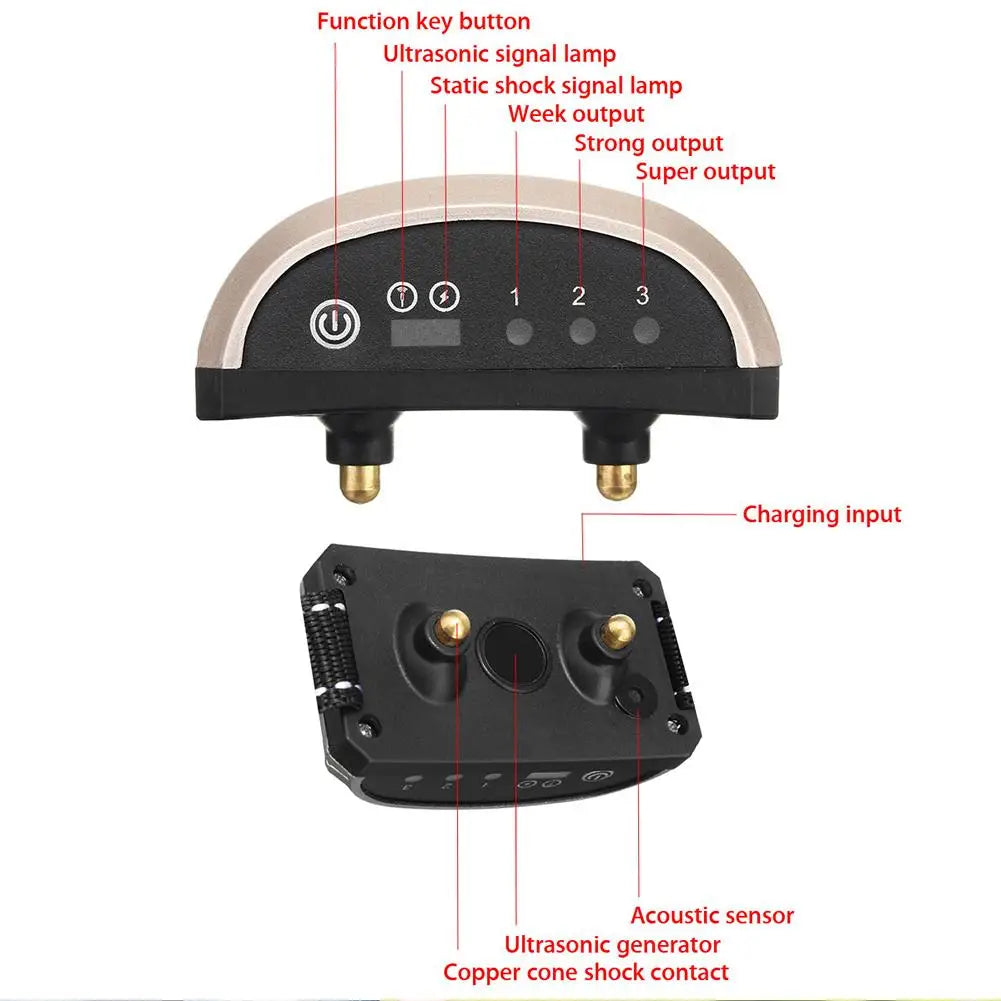 Smart Dog Anti Bark Collar Ultrasonic Waterproof Auto Anti Humane Bark Collar Stop Dog Barking Rechargeable Shock/Safe Gps track