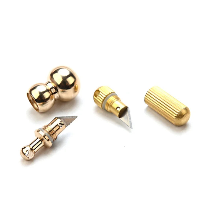 Cutting Tool Brass Keychain Multi-function EDC Portable Mini Tool Key Ring Pendant Tool Capsule Knife Tiny Cutting Tool