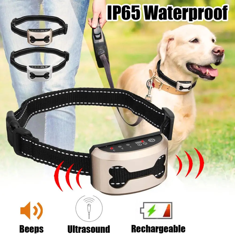 Smart Dog Anti Bark Collar Ultrasonic Waterproof Auto Anti Humane Bark Collar Stop Dog Barking Rechargeable Shock/Safe Gps track