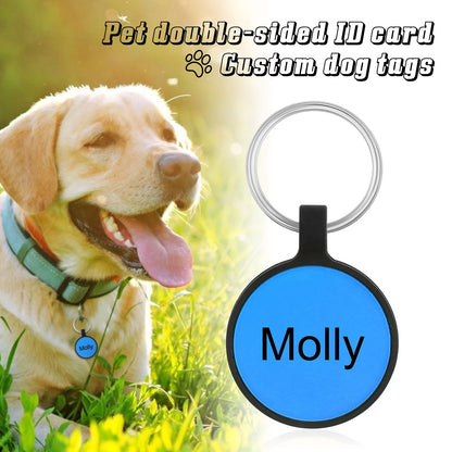 Personalized Pets ID Tag Silicone Double Side Custom Name&Number Bone Shape Pendant Anti-lost Pets Keychain Accessories