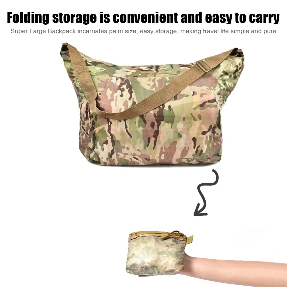 Lightweight Climbing Messenger Bag Camo Tactical Outdoor Camping Hiking Raincover Large Capacity Backpack Tote Pouch Storage Bag