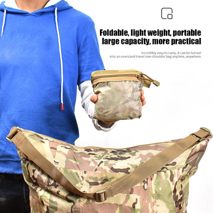 Lightweight Climbing Messenger Bag Camo Tactical Outdoor Camping Hiking Raincover Large Capacity Backpack Tote Pouch Storage Bag