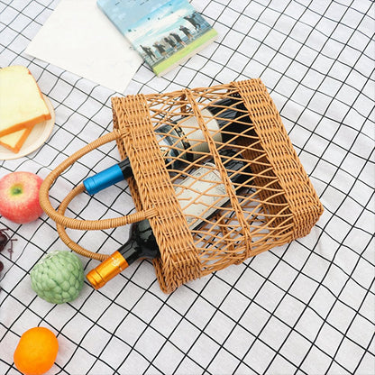 Woven Storage Bags for Picnics and Outings Hanging Makeup Organizer Handmade Travel Bag for Women Shopping Basket 36cm