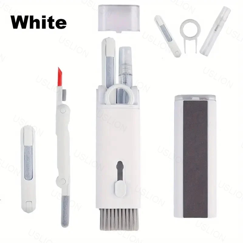 7 in 1 Cleaning Kit Computer Keyboard Cleaner Brush Earphones Cleaning Pen For Headset IPad Phone Cleaning Tools Keycap Puller ﻿