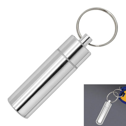 S/M/L Keychain Pill Box Case Bottle Portable Waterproof Pill Container Aluminum Alloy Health Care for Outdoor Travel Camping