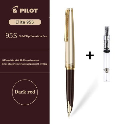 Japan PILOT Fountain Pen 14K Gold Tip 95s Elite 95th Anniversary Engraved Pocket Design Portable Gold Pen High-end Stationer