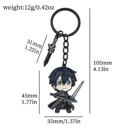 Anime Sword Art Online Metal Keychain Asuna Krito Kirigaya Kazuto Key Chain Jewelry Backpack Key Rings for Fans Gift Accessories