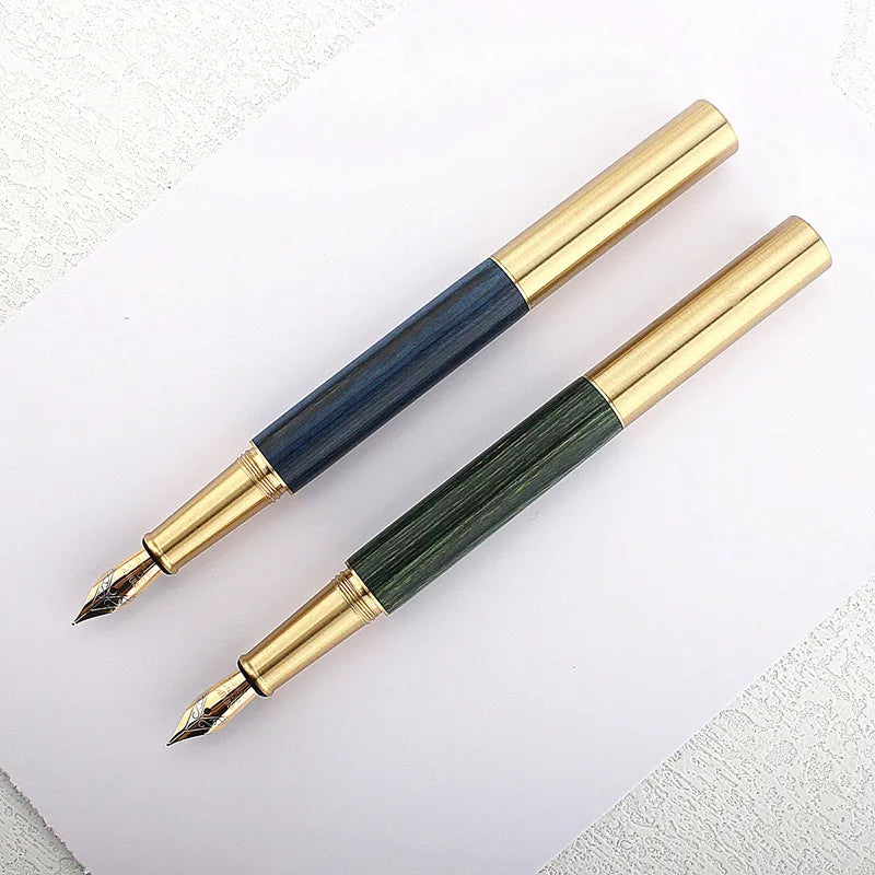 1PC Mini Wood Fountain Pen 0.5MM F Nib Stationery Office School Supplies Writing Ink Pens