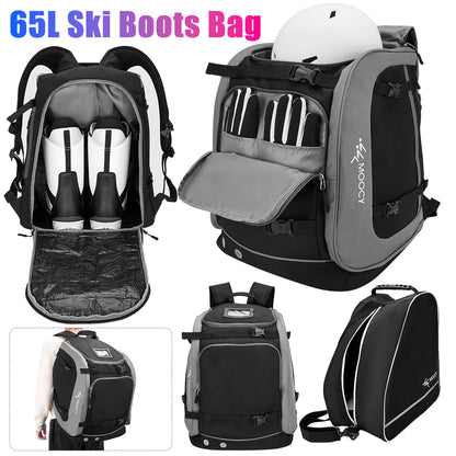 65L Ski Boot Bag Helmet Clothing Rucksack Waterproof Storage Backpack For Ski Durable Ski Boot Storage Bags Skiing Accessories