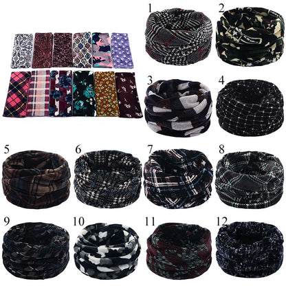 Winter Warm Soft Fleece Scarf Plush Neck Warmer For Women Men Print Floral Snood Scarves Unisex Tippet Neckerchief Shawl Wrap