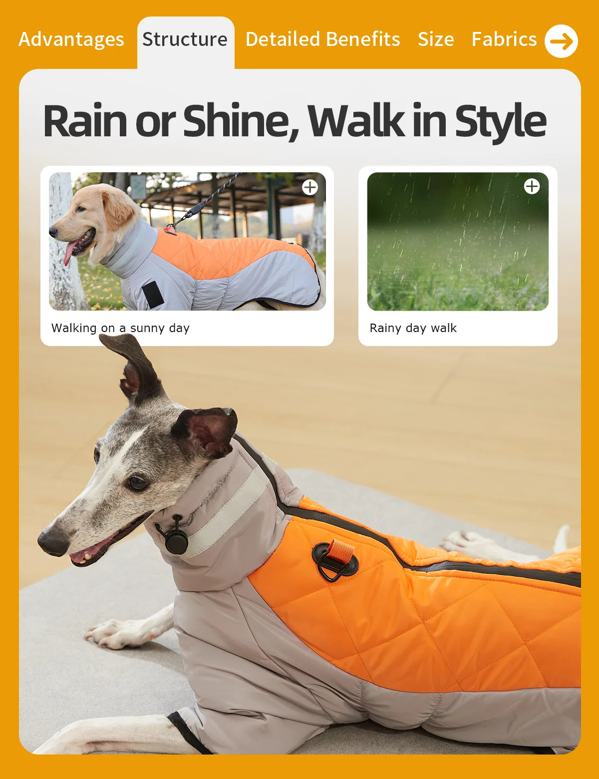 Warm Dog Jacket for Winter Cold Weather, Soft Waterproof Reflective Medium Large Dog Jacket Coat Vest with Sleeves High Collar