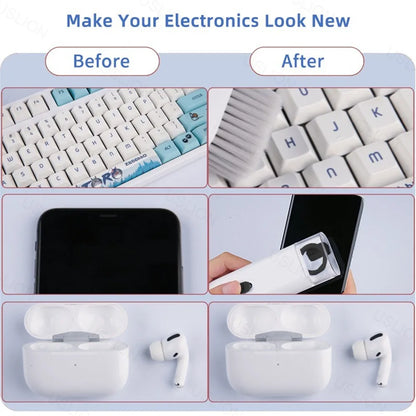 7 in 1 Cleaning Kit Computer Keyboard Cleaner Brush Earphones Cleaning Pen For Headset IPad Phone Cleaning Tools Keycap Puller ﻿