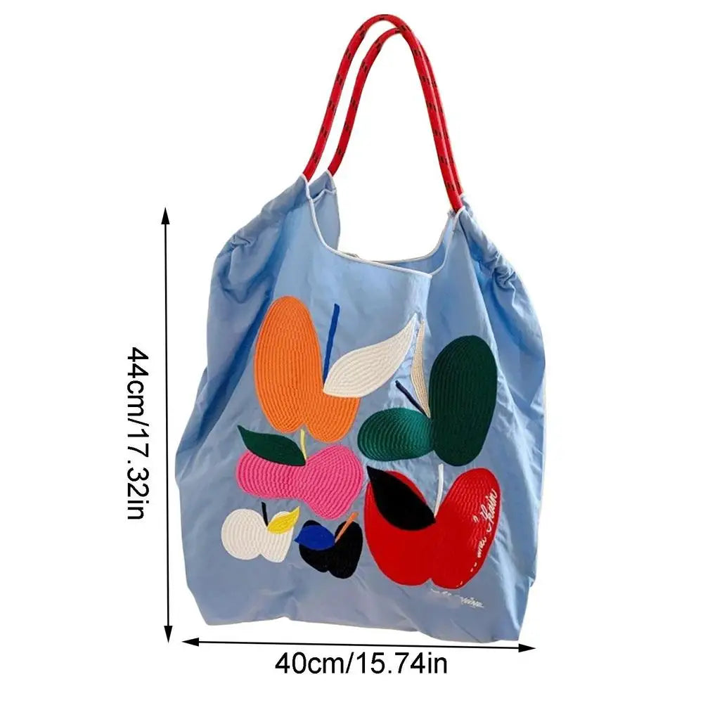 Embroidered Printed Handbags Lady Reusable Shopping Bag Women Retro Shoulder Bag Tote Bag