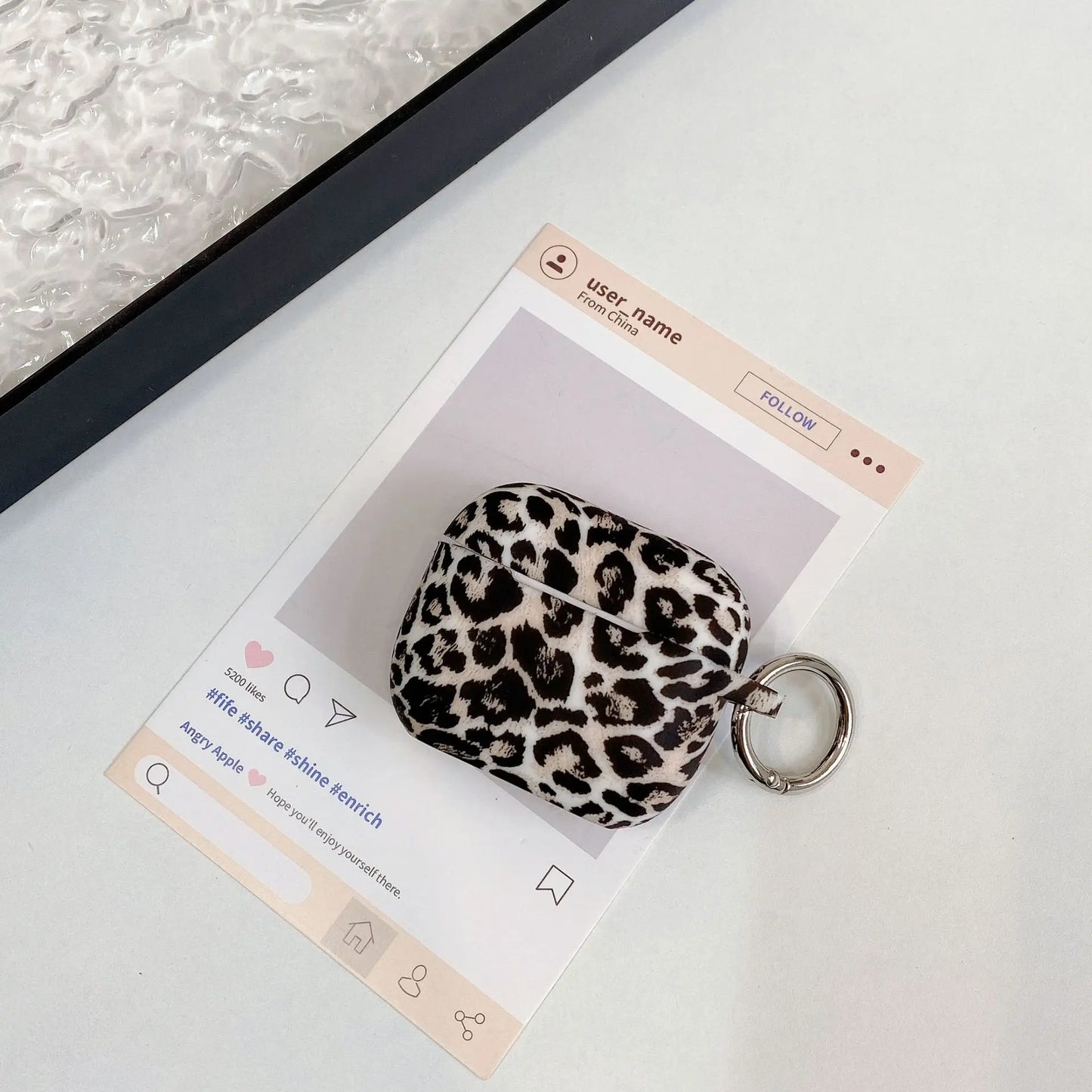 For Airpods 4 Generation Leopard Print Earphone Case with Keychain Silicone Protective Cover For Airpods Pro 2 Protective Case