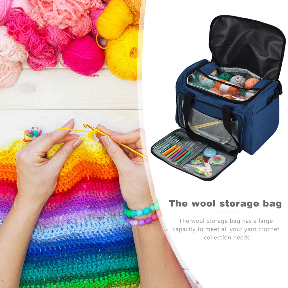 Wool Yarn Storage Bag Yarn Knitting Tools Organizer Case Lightweight Knitting Crochet Organizer Large Capacity Travel Yarn Bags