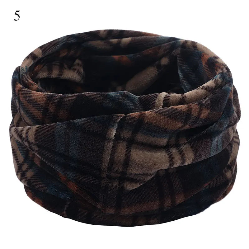 Winter Warm Soft Fleece Scarf Plush Neck Warmer For Women Men Print Floral Snood Scarves Unisex Tippet Neckerchief Shawl Wrap