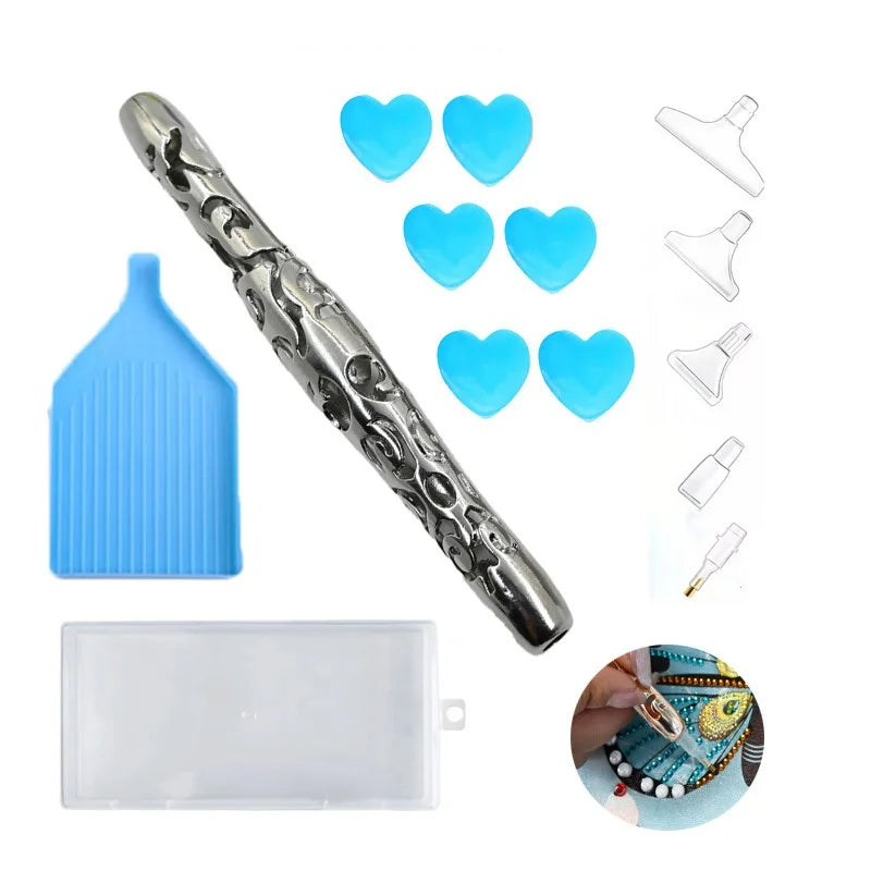 Diamond Painting Tool, Hollow Pattern, Fast Dot Diamond Pen, Multifunctional Head Set, Aluminum Alloy