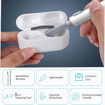 3 In 1 Earbuds Cleaner Kit Bluetooth Earphones Cleaning Pen Airpods Pro Case Cleaning Brush Tools For iPhone Xiaomi Huawei Clean