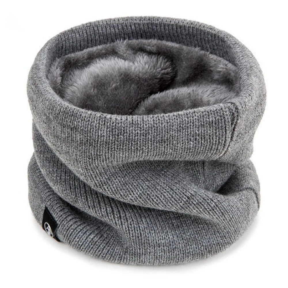 Cashmere Plush Warm Winter Ring Scarf Women Men Knit Full Face Mask Snood Neck Scarves Warmer Bufanda Thick Fleece-lined Muffler