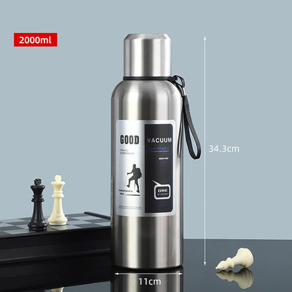 600-2000ml Thermal Water Bottle Stainless Steel Thermo Bottle Coffee Tea Insulated Vacuum Tumbler Car Cold Hot Drinking Kettle