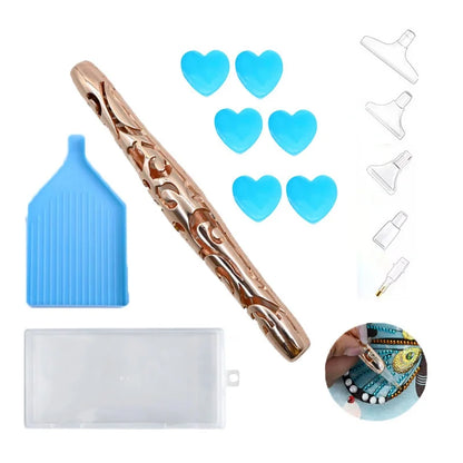 Diamond Painting Tool, Hollow Pattern, Fast Dot Diamond Pen, Multifunctional Head Set, Aluminum Alloy