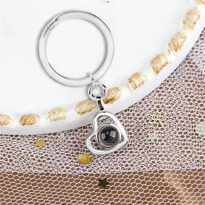 Custom Photo Projection Keychain For Women Men Personalizd Heart Pendant Keychain With Picture Inside Anniversary Gift Jewelry