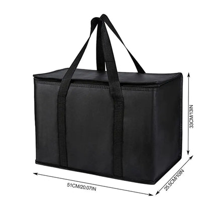 65L to 70L Insulated Tote Bag Grocery Fruit Food Meal Big Storage Cooler Delivery Zipper Thermal Case Outdoor Shopping Organizer