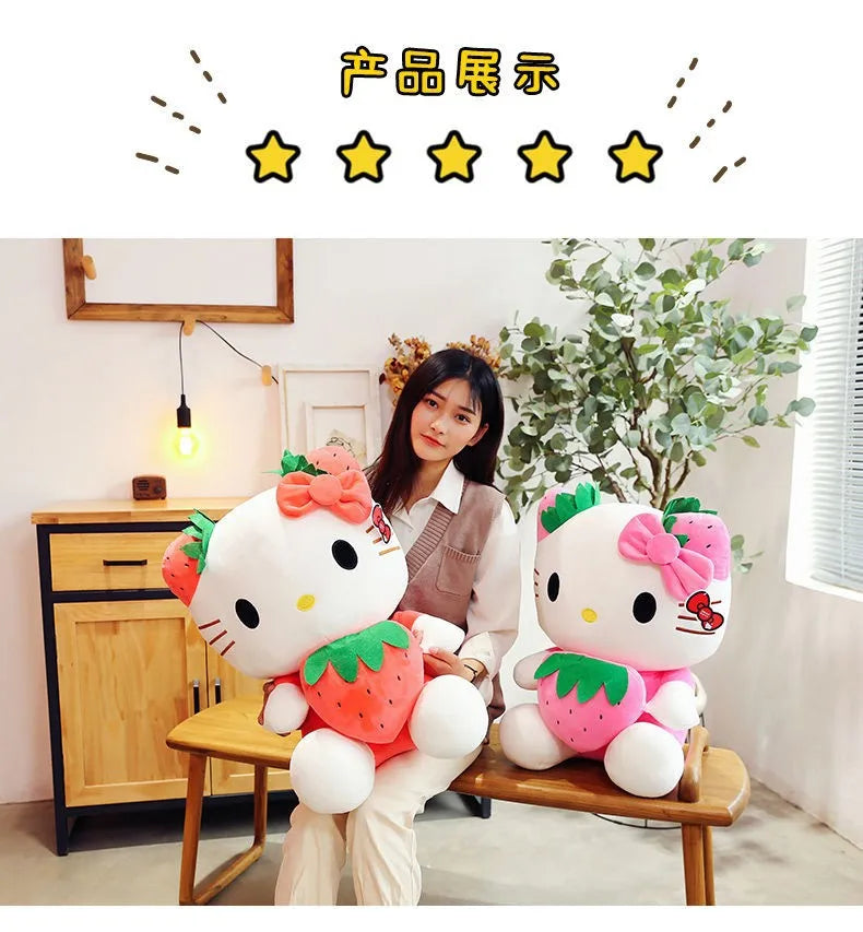 22-45cm Kawaii Hello Kitty Plush Toys Anime Kawaii Pillow Doll Stuffed Animal Children Plushies Decoration Peluche Birthday Gift