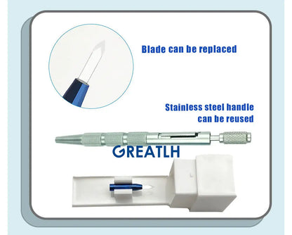 Sapphire Blade Extraction Planting Hair Implant Pen Hair Transplant Implanter Pen Stainless Steel Handle