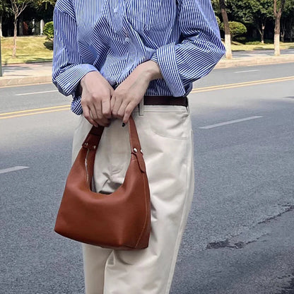 Luxury Handbags for Women 2024 Fashion Small Causal Tote Handbag Female Retro Vegan PU Leather Hobo Clutch Purses Shoulder Bag