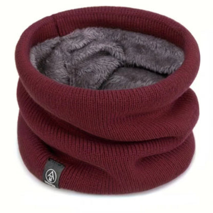 Cashmere Plush Warm Winter Ring Scarf Women Men Knit Full Face Mask Snood Neck Scarves Warmer Bufanda Thick Fleece-lined Muffler