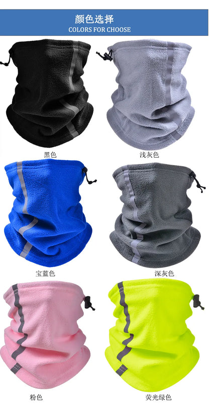 Fleece Neck Gaiter Visibility Reflective Safety Neck Warmer Balaclava Bandana Winter Warm Scarf for Women Men