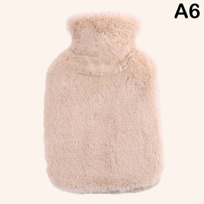 2L Hot Water Bag Protective Case Winter Removable Plush Cover Cold-proof Warm Faux Fur Fleece Cover Heat Preservation Covers