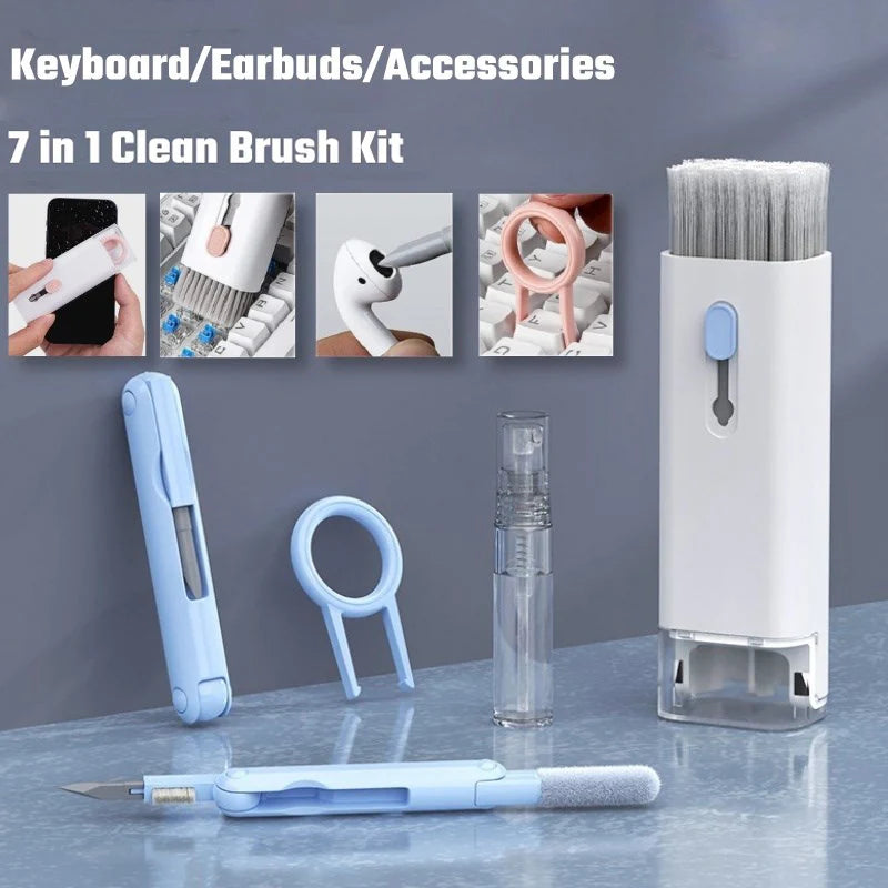 7-in-1 Computer Keyboard Cleaning Kit For Airpods Pro Pro2 1 2 3 Cleaner Tools Bluetooth Earphones Clean Brush Pen Keycap Puller