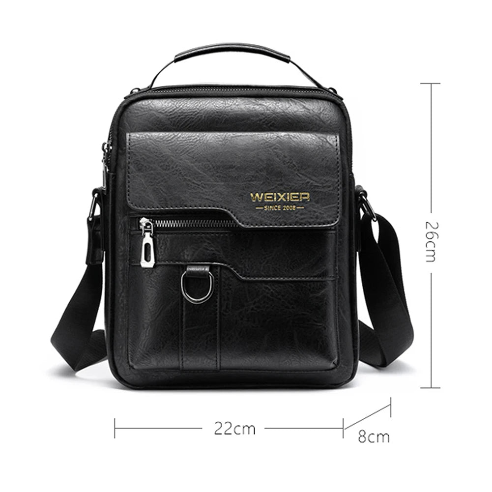 Men's Genuine Leather Crossbody Shoulder Bags Vintage PU Men Handbag Tote Casual Business Man Messenger Bag Leather Fanny Pack