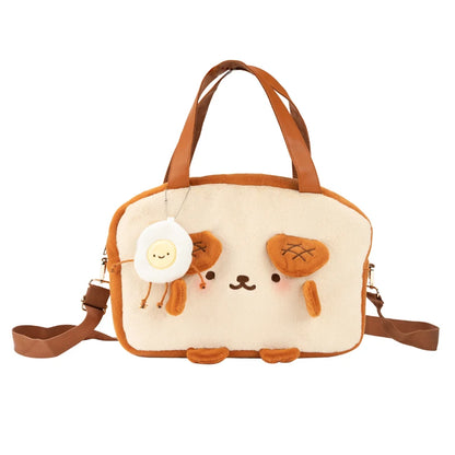 GeekShare Dog Toast Plush Bag Shoulder Tote Bag Handbag Carrying Case for Nintendo Switch/OLED/LITE IPAD Cute Shopping Bag