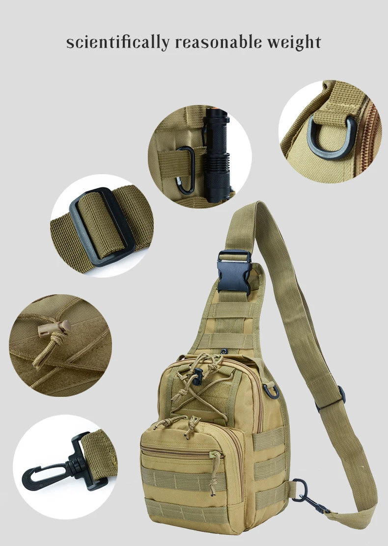 Men's Tactical Chest Bag Hiking Trekking Sports Climbing Backpack Camping Hunting Daypack Fishing Outdoor Military Shoulder Bags