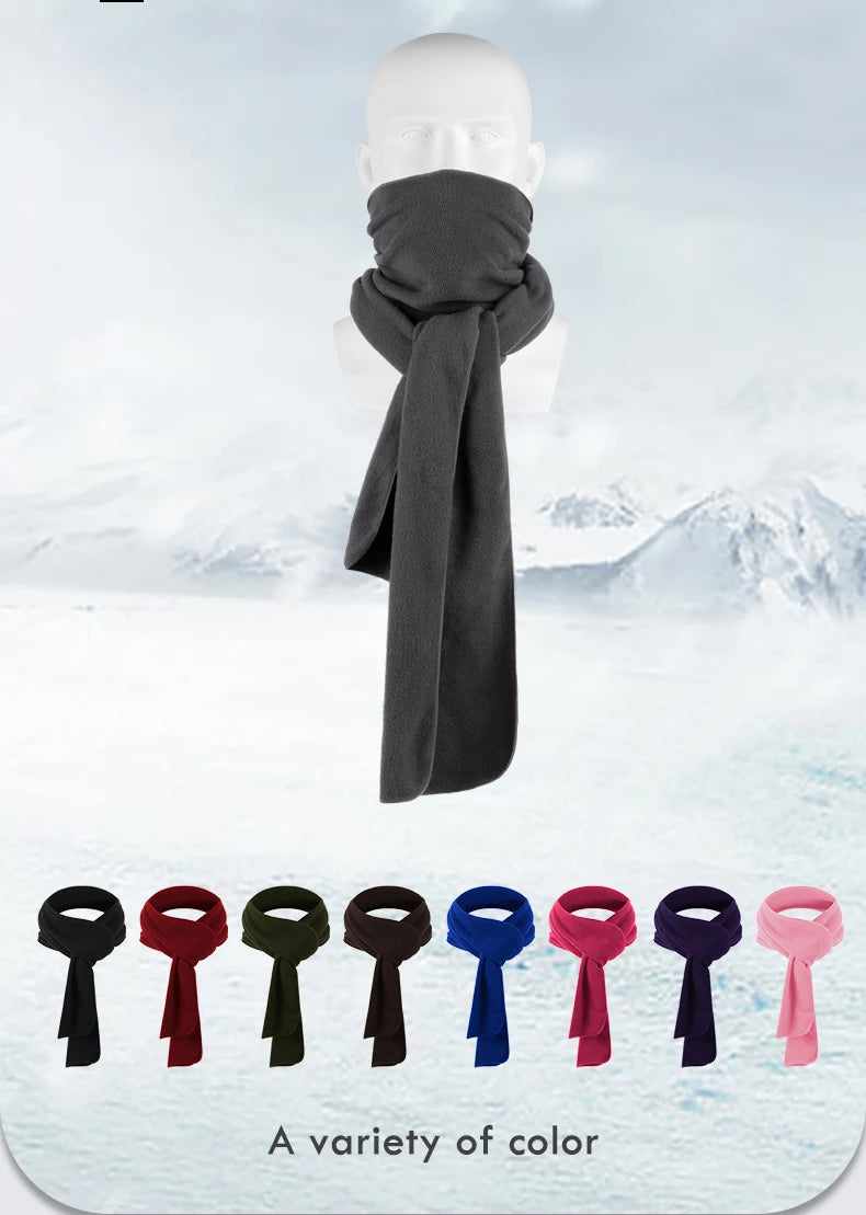 Autumn Winter Scarves for Men Women Outdoor Polar Fleece Couples Multi-functional Long Scarf Warm Neck Warmer Cycling Face Towel