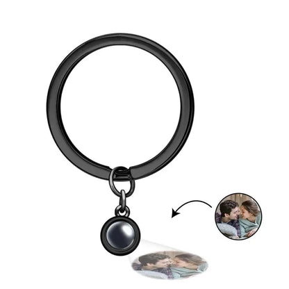 Custom Photo Projection Keychain For Women Men Personalizd Heart Pendant Keychain With Picture Inside Anniversary Gift Jewelry