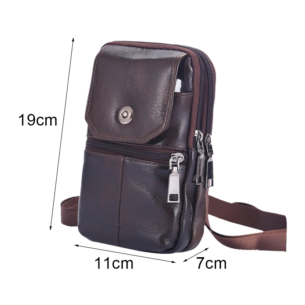 Men's Genuine Leather Crossbody Shoulder Bags Vintage PU Men Handbag Tote Casual Business Man Messenger Bag Leather Fanny Pack