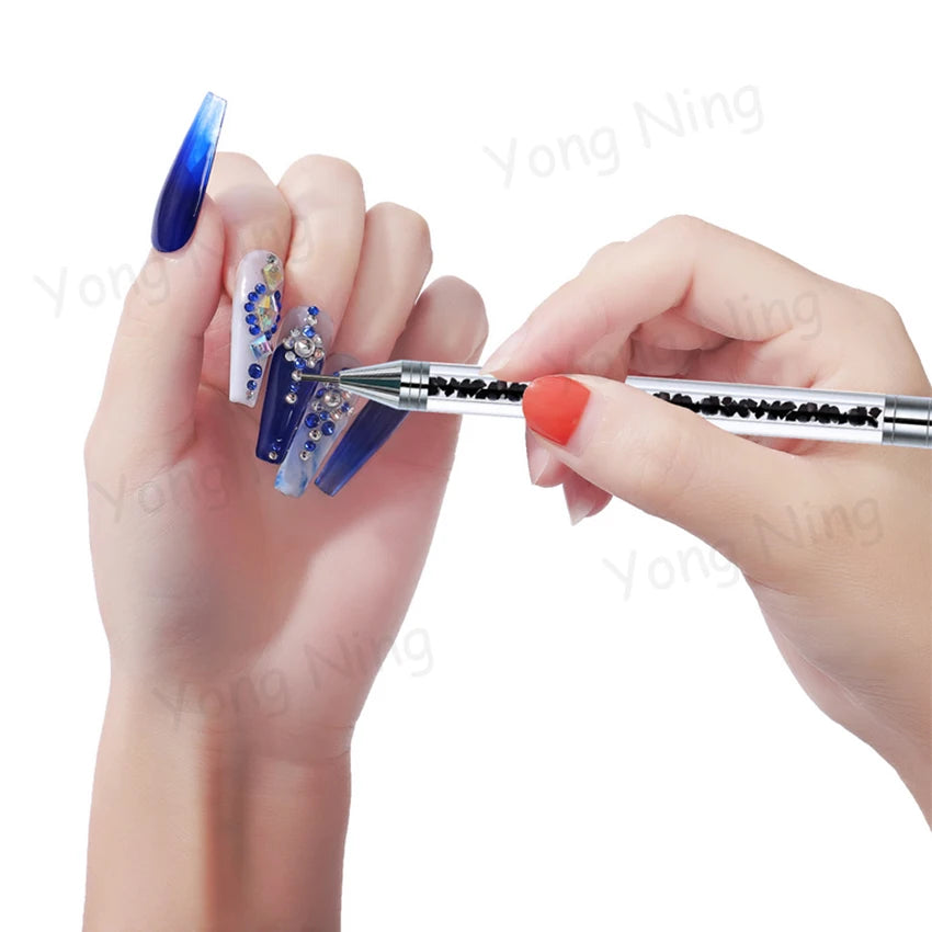 1pc Dual Heads Wax quality Pen Crystal  picking up Rhinestones Gems Sticky for Nail art Cloth Diamond Picker Painting DIY tools