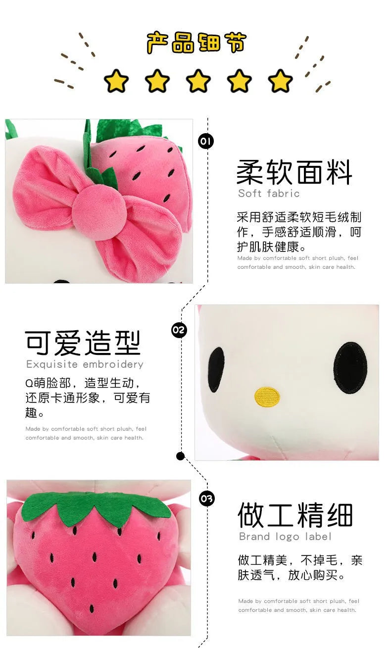 22-45cm Kawaii Hello Kitty Plush Toys Anime Kawaii Pillow Doll Stuffed Animal Children Plushies Decoration Peluche Birthday Gift