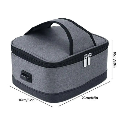 30cm Electric Heated Lunch Box Food Heater Food Warming Tote for car and home, 12V Portable Personal Oven with Tableware Bag