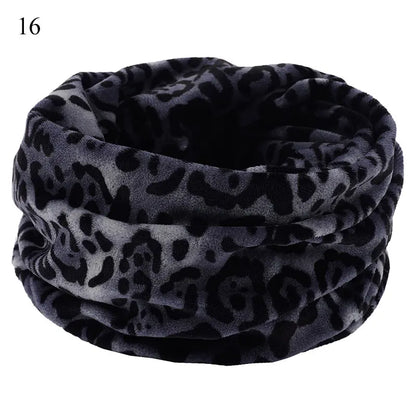 Winter Warm Soft Fleece Scarf Plush Neck Warmer For Women Men Print Floral Snood Scarves Unisex Tippet Neckerchief Shawl Wrap